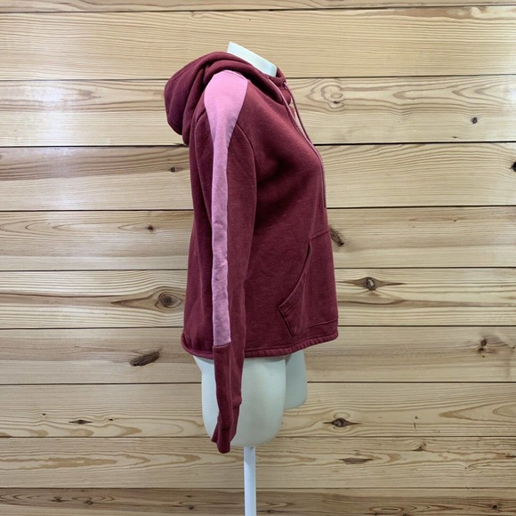 Adidas Sweatshirt Medium Red Pink Heather Hoodie Pullover Long Sleeve B161 - Picture 3 of 7